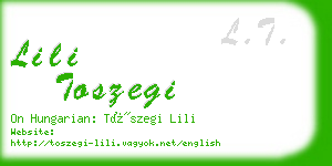 lili toszegi business card